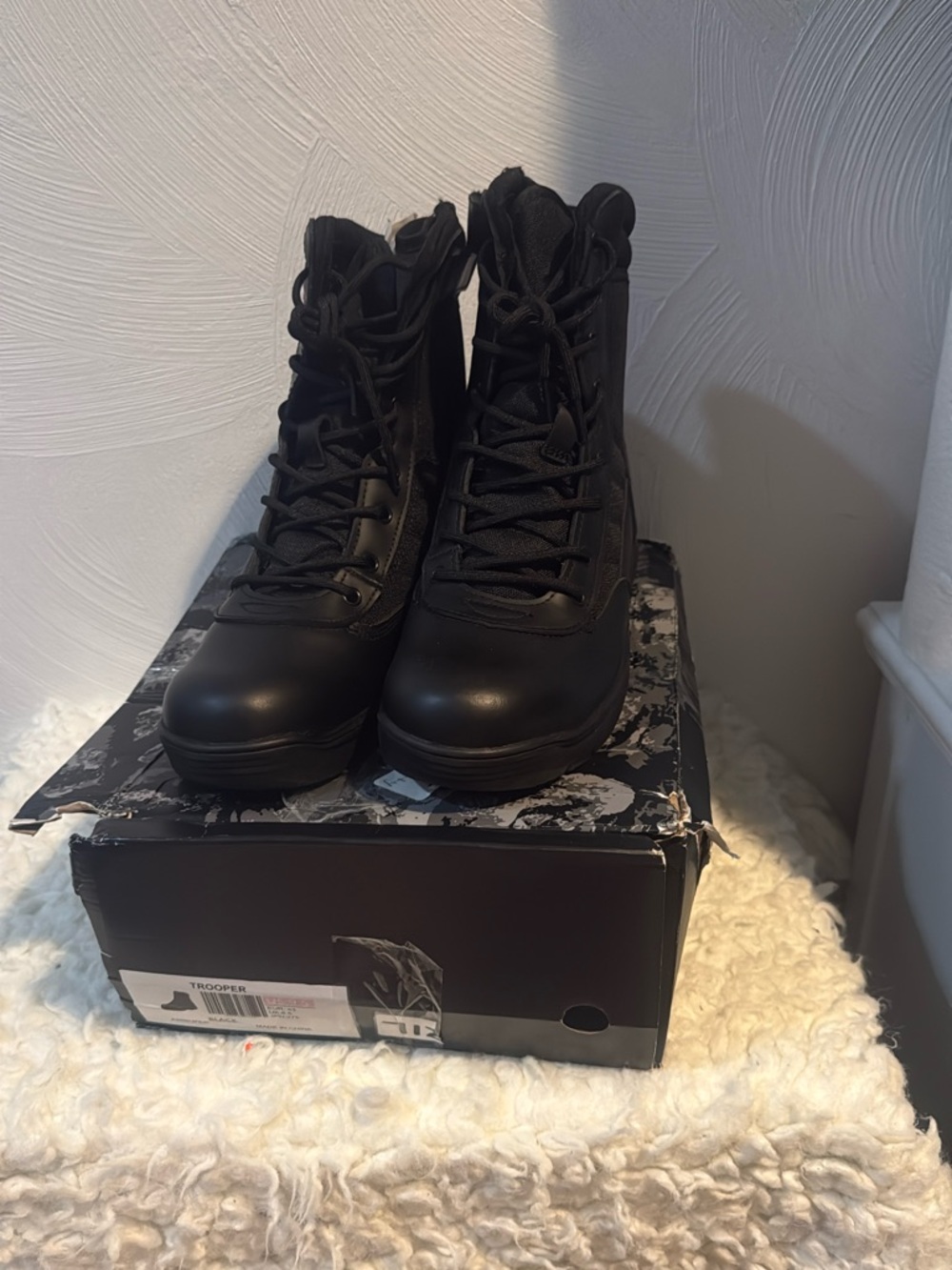 All-Black Tactical Lace-Up Boots